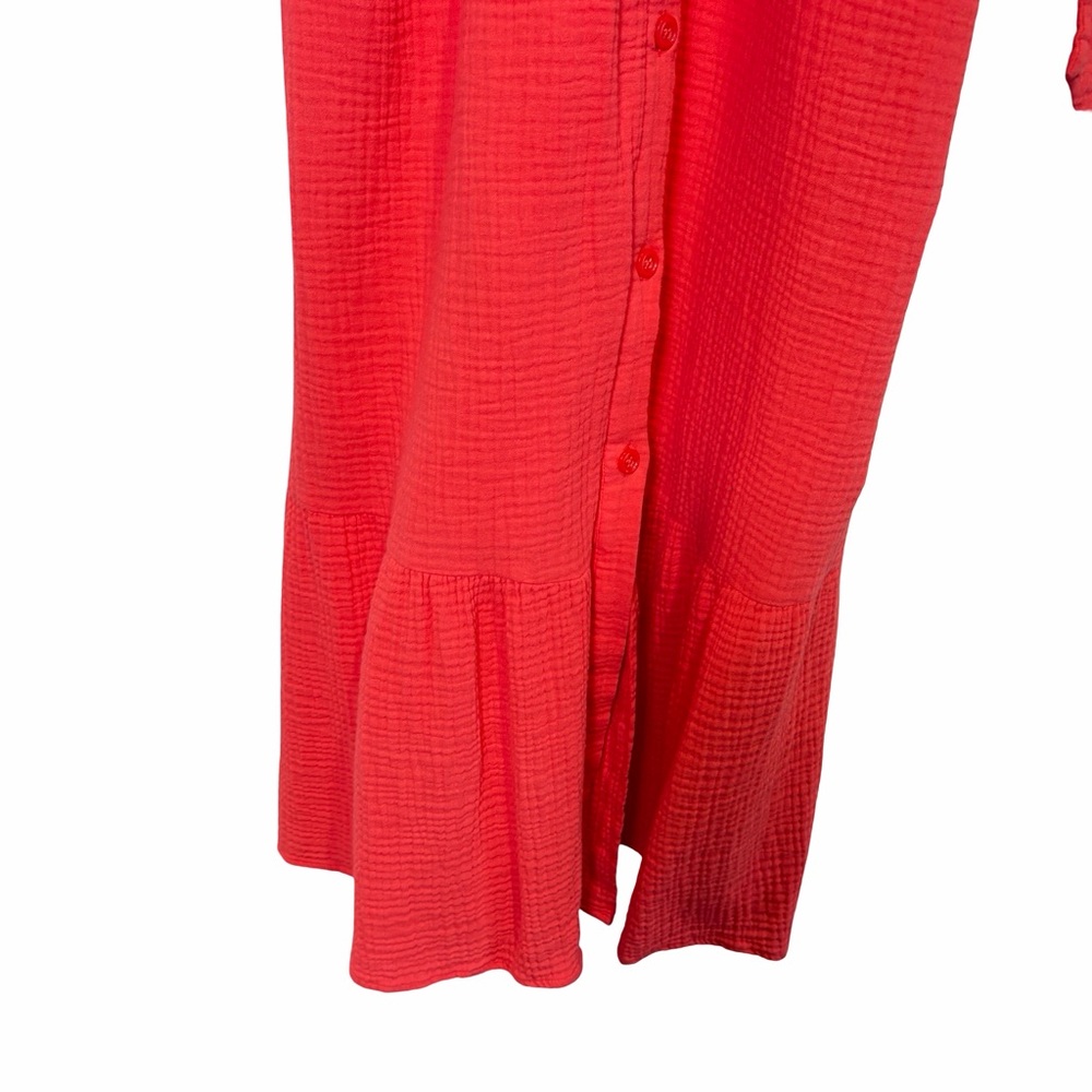 Johnnie-O Julie Button-Front Maxi Shirt Dress with Waist Tie, Size L - Picture 6 of 15